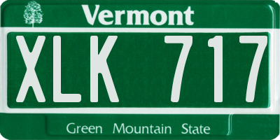 VT license plate XLK717