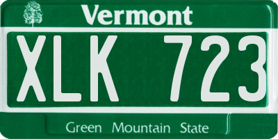 VT license plate XLK723