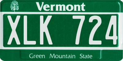 VT license plate XLK724