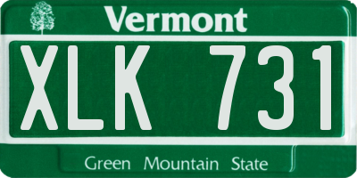 VT license plate XLK731