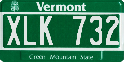 VT license plate XLK732