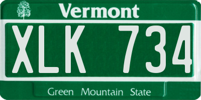 VT license plate XLK734