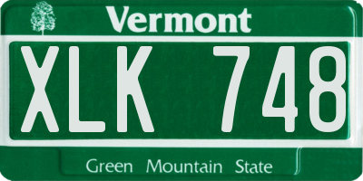 VT license plate XLK748