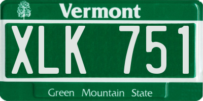 VT license plate XLK751