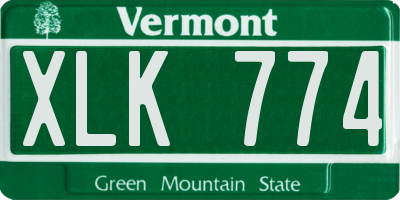 VT license plate XLK774