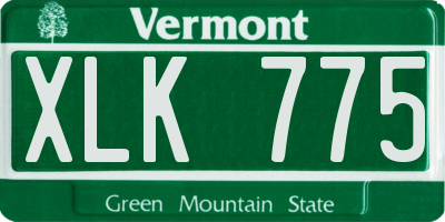 VT license plate XLK775
