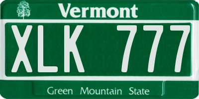 VT license plate XLK777