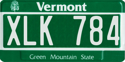 VT license plate XLK784
