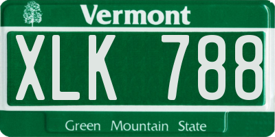 VT license plate XLK788