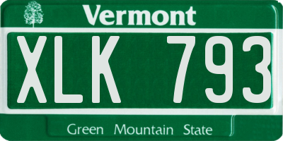 VT license plate XLK793