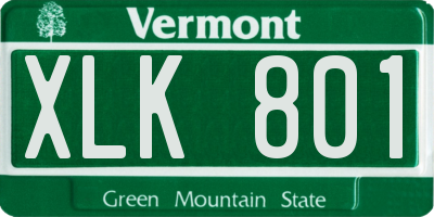 VT license plate XLK801