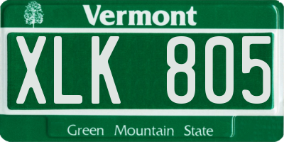 VT license plate XLK805