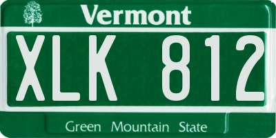VT license plate XLK812