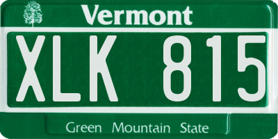VT license plate XLK815
