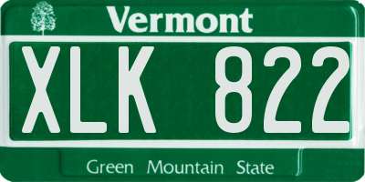 VT license plate XLK822