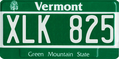 VT license plate XLK825