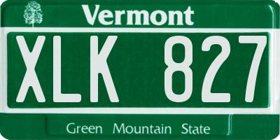 VT license plate XLK827
