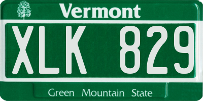 VT license plate XLK829