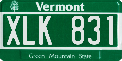 VT license plate XLK831