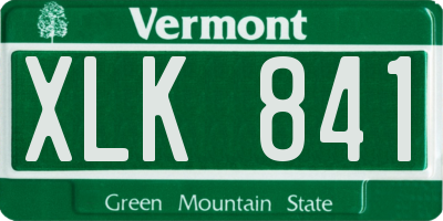 VT license plate XLK841