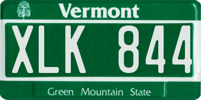 VT license plate XLK844