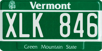 VT license plate XLK846