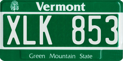 VT license plate XLK853