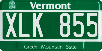 VT license plate XLK855