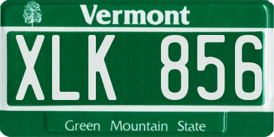 VT license plate XLK856