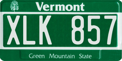 VT license plate XLK857