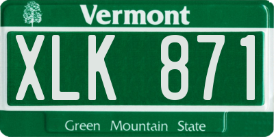 VT license plate XLK871
