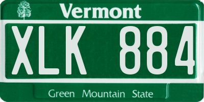 VT license plate XLK884