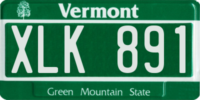 VT license plate XLK891