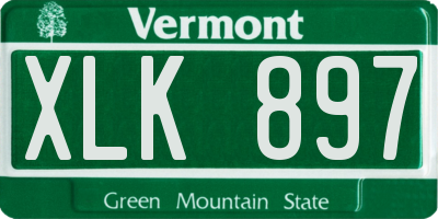 VT license plate XLK897