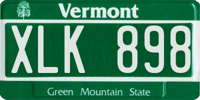 VT license plate XLK898