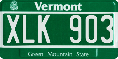 VT license plate XLK903