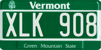 VT license plate XLK908