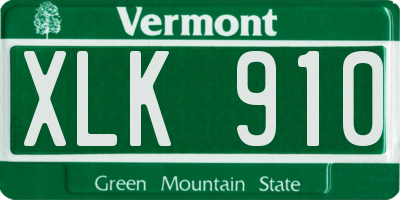 VT license plate XLK910