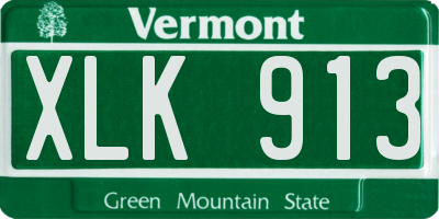 VT license plate XLK913