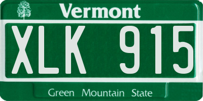 VT license plate XLK915