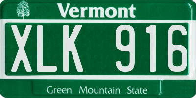 VT license plate XLK916