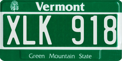 VT license plate XLK918