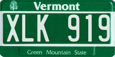 VT license plate XLK919