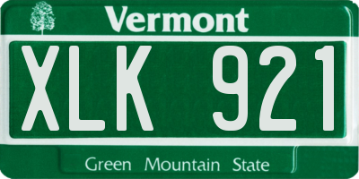 VT license plate XLK921
