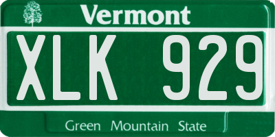 VT license plate XLK929