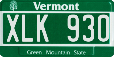 VT license plate XLK930