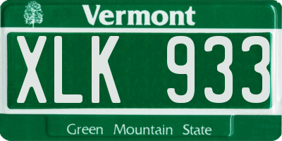 VT license plate XLK933