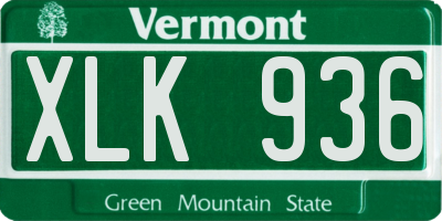 VT license plate XLK936