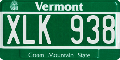 VT license plate XLK938