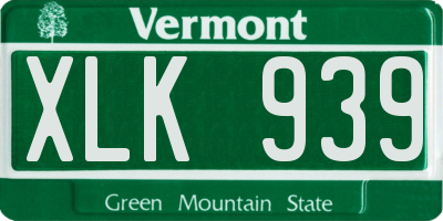 VT license plate XLK939